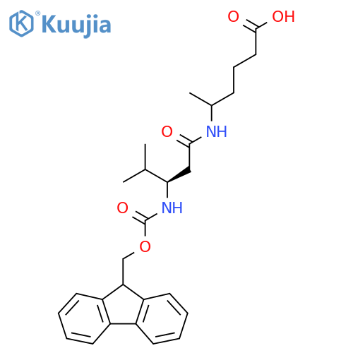 5-(3R)-3-({(9H-fluoren-9-yl)methoxycarbonyl}amino)-4-methylpentanamidohexanoic acid structure