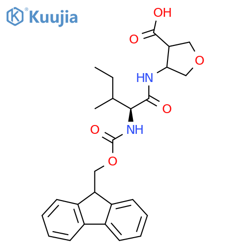 4-(2S)-2-({(9H-fluoren-9-yl)methoxycarbonyl}amino)-3-methylpentanamidooxolane-3-carboxylic acid structure