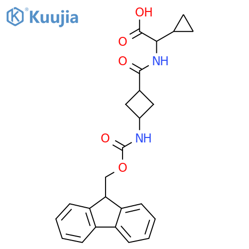 2-cyclopropyl-2-{(1s,3s)-3-({(9H-fluoren-9-yl)methoxycarbonyl}amino)cyclobutylformamido}acetic acid structure