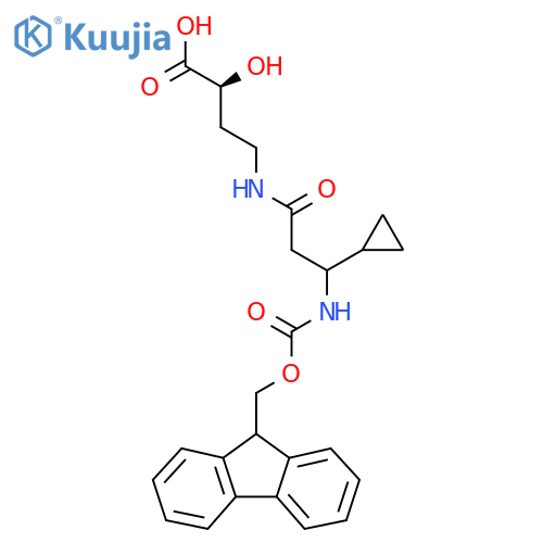 (2S)-4-3-cyclopropyl-3-({(9H-fluoren-9-yl)methoxycarbonyl}amino)propanamido-2-hydroxybutanoic acid structure