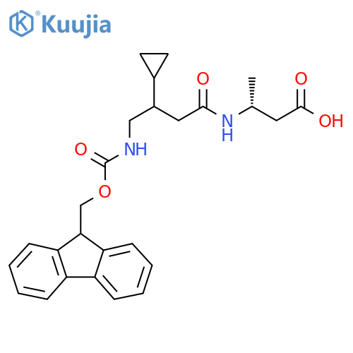 (3R)-3-3-cyclopropyl-4-({(9H-fluoren-9-yl)methoxycarbonyl}amino)butanamidobutanoic acid structure