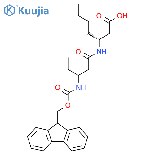 (3R)-3-3-({(9H-fluoren-9-yl)methoxycarbonyl}amino)pentanamidoheptanoic acid structure