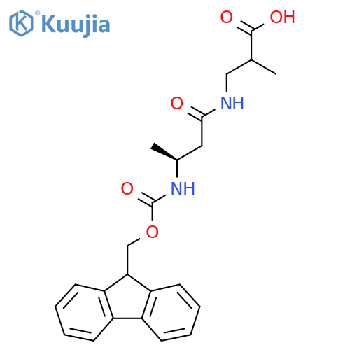 3-(3S)-3-({(9H-fluoren-9-yl)methoxycarbonyl}amino)butanamido-2-methylpropanoic acid structure