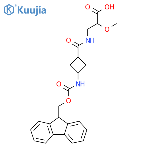 2-methoxy-3-{(1s,3s)-3-({(9H-fluoren-9-yl)methoxycarbonyl}amino)cyclobutylformamido}propanoic acid structure