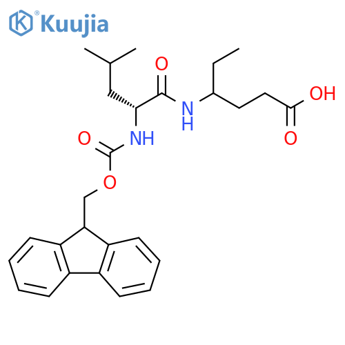 4-(2R)-2-({(9H-fluoren-9-yl)methoxycarbonyl}amino)-4-methylpentanamidohexanoic acid structure