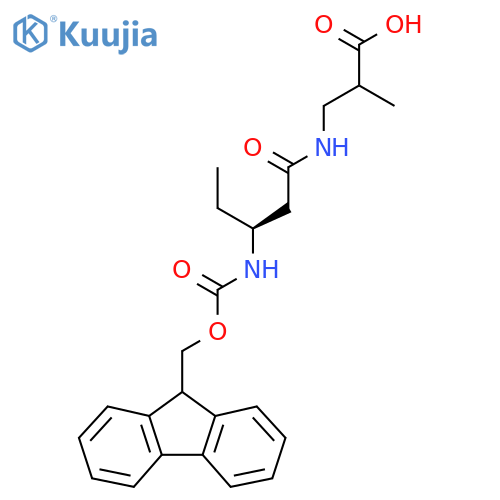 3-(3S)-3-({(9H-fluoren-9-yl)methoxycarbonyl}amino)pentanamido-2-methylpropanoic acid structure