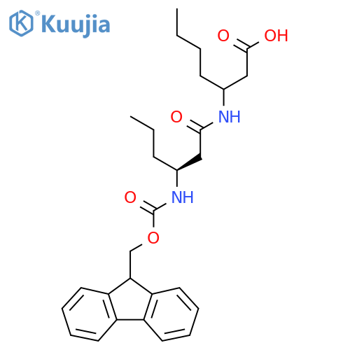 3-(3S)-3-({(9H-fluoren-9-yl)methoxycarbonyl}amino)hexanamidoheptanoic acid structure