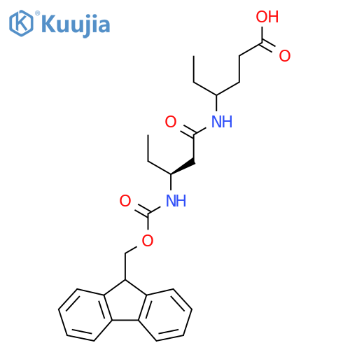4-(3S)-3-({(9H-fluoren-9-yl)methoxycarbonyl}amino)pentanamidohexanoic acid structure