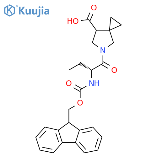 5-(2R)-2-({(9H-fluoren-9-yl)methoxycarbonyl}amino)butanoyl-5-azaspiro2.4heptane-7-carboxylic acid structure
