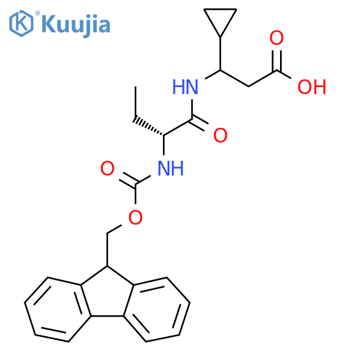 3-cyclopropyl-3-(2R)-2-({(9H-fluoren-9-yl)methoxycarbonyl}amino)butanamidopropanoic acid structure