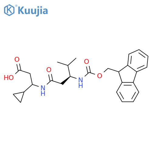 3-cyclopropyl-3-(3S)-3-({(9H-fluoren-9-yl)methoxycarbonyl}amino)-4-methylpentanamidopropanoic acid structure