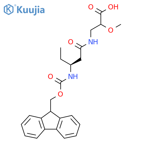 3-(3S)-3-({(9H-fluoren-9-yl)methoxycarbonyl}amino)pentanamido-2-methoxypropanoic acid structure