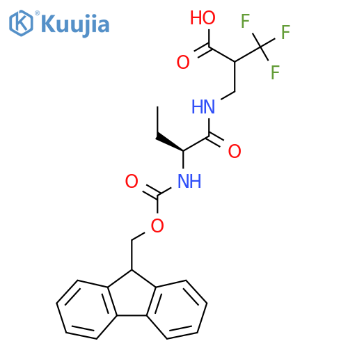 3-(2S)-2-({(9H-fluoren-9-yl)methoxycarbonyl}amino)butanamido-2-(trifluoromethyl)propanoic acid structure