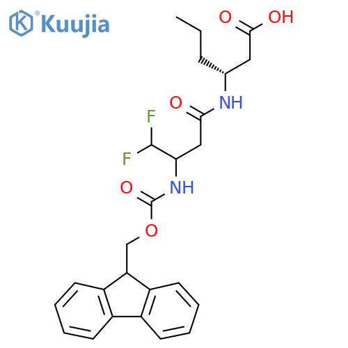 (3R)-3-3-({(9H-fluoren-9-yl)methoxycarbonyl}amino)-4,4-difluorobutanamidohexanoic acid structure