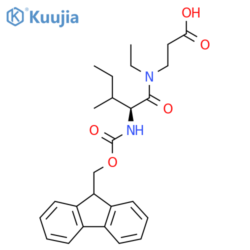 3-(2S)-N-ethyl-2-({(9H-fluoren-9-yl)methoxycarbonyl}amino)-3-methylpentanamidopropanoic acid structure