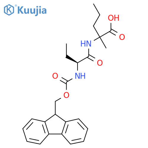 2-(2S)-2-({(9H-fluoren-9-yl)methoxycarbonyl}amino)butanamido-2-methylpentanoic acid structure