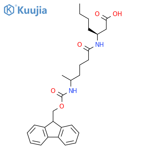 (3S)-3-5-({(9H-fluoren-9-yl)methoxycarbonyl}amino)hexanamidoheptanoic acid structure
