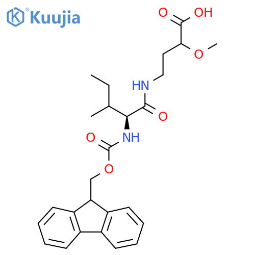 4-(2S)-2-({(9H-fluoren-9-yl)methoxycarbonyl}amino)-3-methylpentanamido-2-methoxybutanoic acid structure