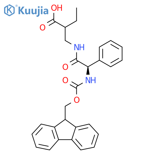 2-{(2R)-2-({(9H-fluoren-9-yl)methoxycarbonyl}amino)-2-phenylacetamidomethyl}butanoic acid structure