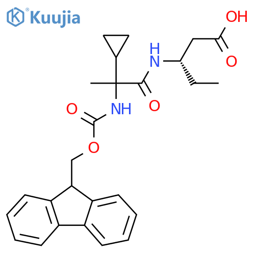 (3S)-3-2-cyclopropyl-2-({(9H-fluoren-9-yl)methoxycarbonyl}amino)propanamidopentanoic acid structure