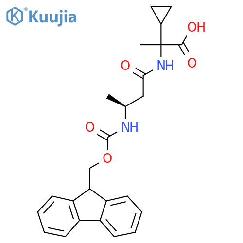 2-cyclopropyl-2-(3S)-3-({(9H-fluoren-9-yl)methoxycarbonyl}amino)butanamidopropanoic acid structure
