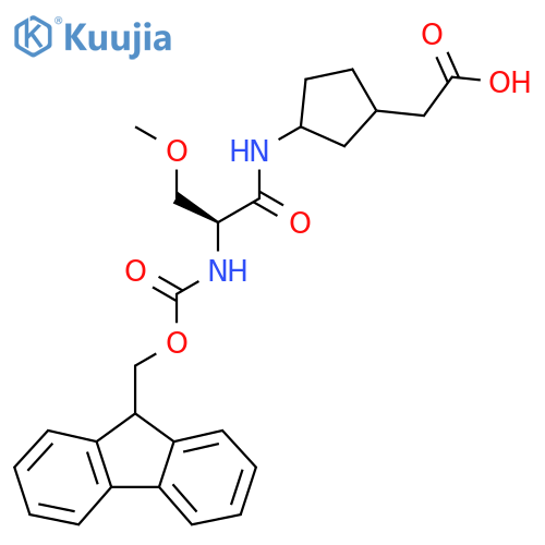 2-{3-(2S)-2-({(9H-fluoren-9-yl)methoxycarbonyl}amino)-3-methoxypropanamidocyclopentyl}acetic acid structure