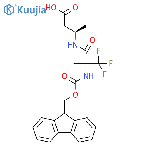(3R)-3-2-({(9H-fluoren-9-yl)methoxycarbonyl}amino)-3,3,3-trifluoro-2-methylpropanamidobutanoic acid structure