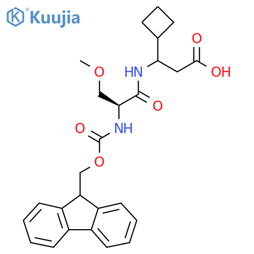 3-cyclobutyl-3-(2S)-2-({(9H-fluoren-9-yl)methoxycarbonyl}amino)-3-methoxypropanamidopropanoic acid structure