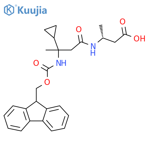 (3R)-3-3-cyclopropyl-3-({(9H-fluoren-9-yl)methoxycarbonyl}amino)butanamidobutanoic acid structure