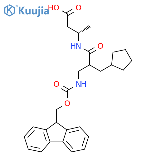 (3S)-3-2-(cyclopentylmethyl)-3-({(9H-fluoren-9-yl)methoxycarbonyl}amino)propanamidobutanoic acid structure
