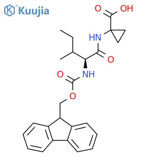 1-(2S)-2-({(9H-fluoren-9-yl)methoxycarbonyl}amino)-3-methylpentanamidocyclopropane-1-carboxylic acid structure