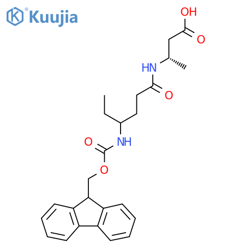 (3S)-3-4-({(9H-fluoren-9-yl)methoxycarbonyl}amino)hexanamidobutanoic acid structure