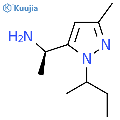 (1R)-1-1-(butan-2-yl)-3-methyl-1H-pyrazol-5-ylethan-1-amine structure