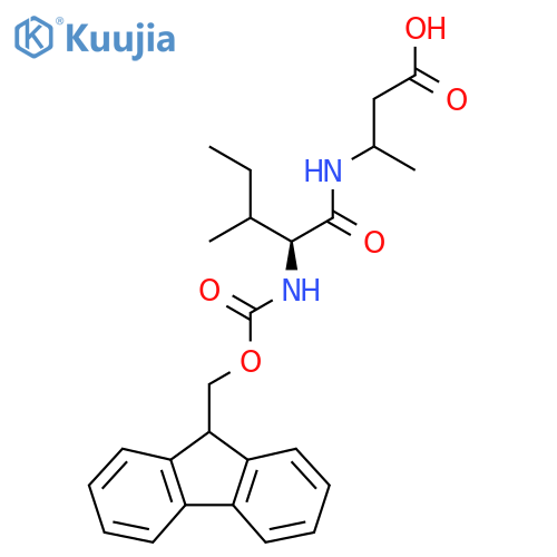 3-(2S)-2-({(9H-fluoren-9-yl)methoxycarbonyl}amino)-3-methylpentanamidobutanoic acid structure