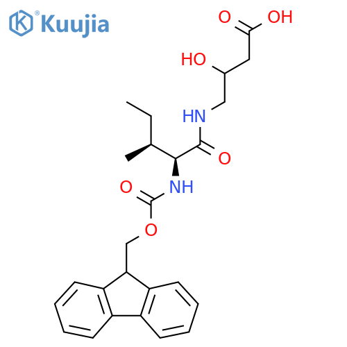 4-(2S,3S)-2-({(9H-fluoren-9-yl)methoxycarbonyl}amino)-3-methylpentanamido-3-hydroxybutanoic acid structure