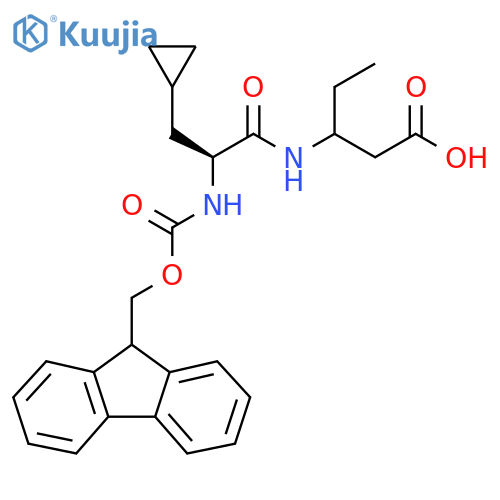 3-(2S)-3-cyclopropyl-2-({(9H-fluoren-9-yl)methoxycarbonyl}amino)propanamidopentanoic acid structure