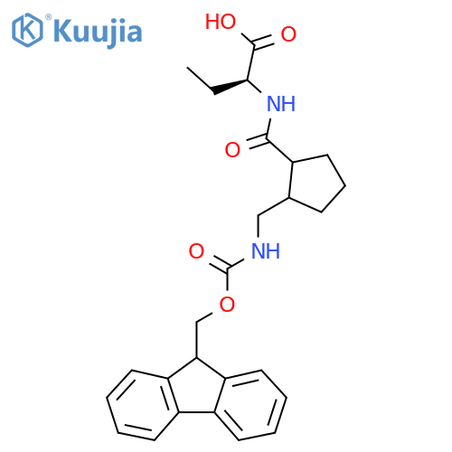 (2S)-2-({2-({(9H-fluoren-9-yl)methoxycarbonyl}amino)methylcyclopentyl}formamido)butanoic acid structure