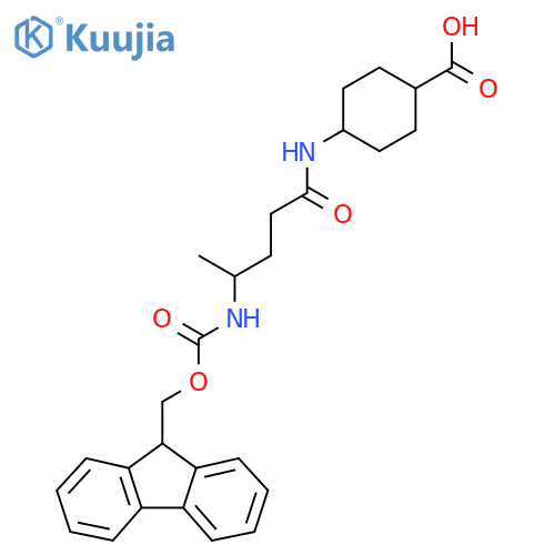 (1r,4r)-4-4-({(9H-fluoren-9-yl)methoxycarbonyl}amino)pentanamidocyclohexane-1-carboxylic acid structure