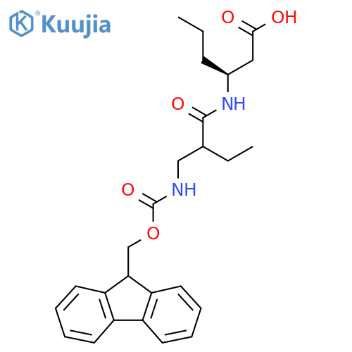 (3S)-3-{2-({(9H-fluoren-9-yl)methoxycarbonyl}amino)methylbutanamido}hexanoic acid structure