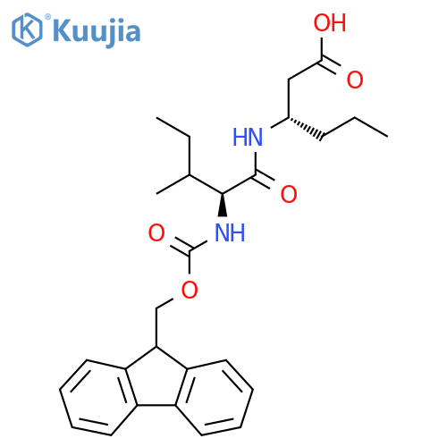 (3S)-3-(2S)-2-({(9H-fluoren-9-yl)methoxycarbonyl}amino)-3-methylpentanamidohexanoic acid structure
