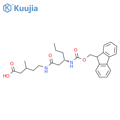 5-(3S)-3-({(9H-fluoren-9-yl)methoxycarbonyl}amino)hexanamido-3-methylpentanoic acid structure