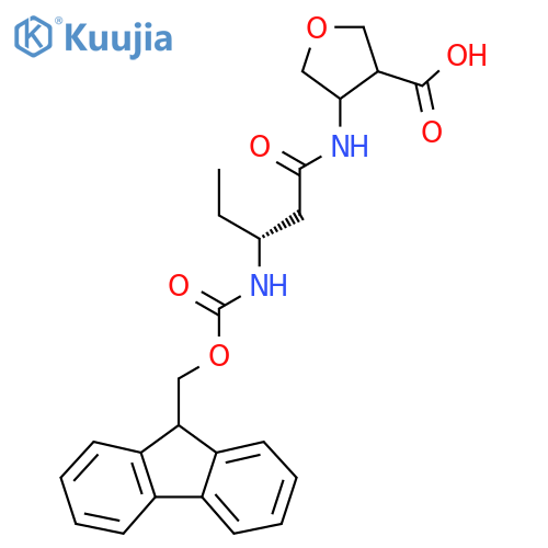 4-(3R)-3-({(9H-fluoren-9-yl)methoxycarbonyl}amino)pentanamidooxolane-3-carboxylic acid structure