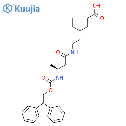 4-ethyl-6-(3S)-3-({(9H-fluoren-9-yl)methoxycarbonyl}amino)butanamidohexanoic acid structure