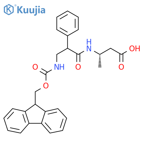 (3S)-3-3-({(9H-fluoren-9-yl)methoxycarbonyl}amino)-2-phenylpropanamidobutanoic acid structure
