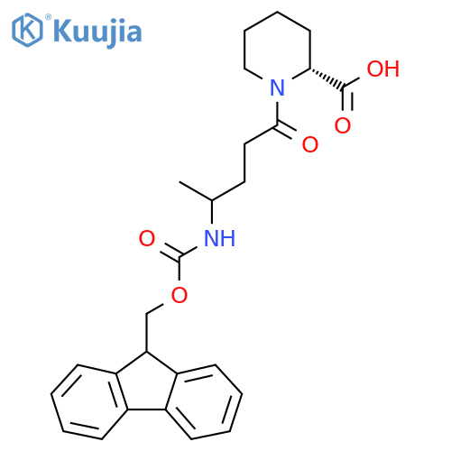 (2R)-1-4-({(9H-fluoren-9-yl)methoxycarbonyl}amino)pentanoylpiperidine-2-carboxylic acid structure