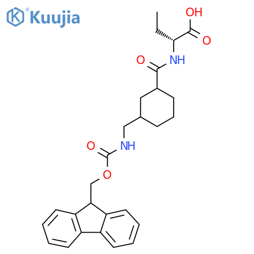 (2R)-2-({3-({(9H-fluoren-9-yl)methoxycarbonyl}amino)methylcyclohexyl}formamido)butanoic acid structure
