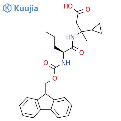 3-cyclopropyl-3-(2S)-2-({(9H-fluoren-9-yl)methoxycarbonyl}amino)pentanamidobutanoic acid structure