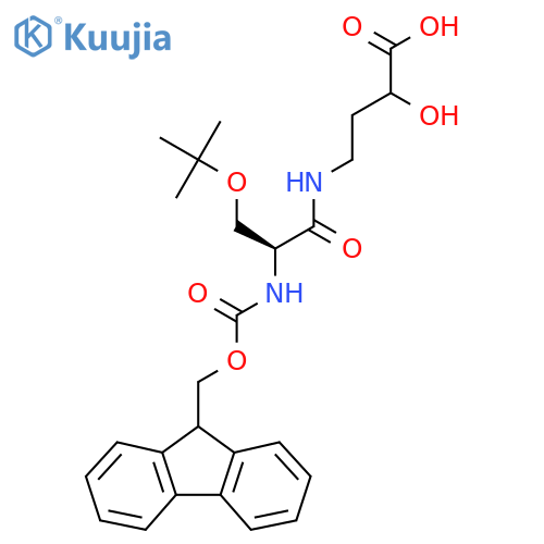 4-(2S)-3-(tert-butoxy)-2-({(9H-fluoren-9-yl)methoxycarbonyl}amino)propanamido-2-hydroxybutanoic acid structure