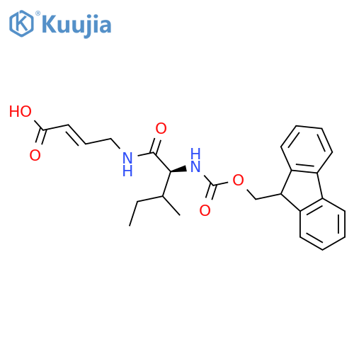 4-(2S)-2-({(9H-fluoren-9-yl)methoxycarbonyl}amino)-3-methylpentanamidobut-2-enoic acid structure