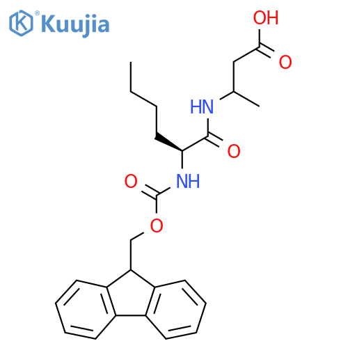 3-(2S)-2-({(9H-fluoren-9-yl)methoxycarbonyl}amino)hexanamidobutanoic acid structure